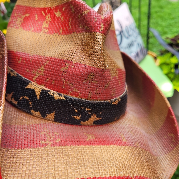 Milani Vintage Stars & Stripes American Flag Cowboy Hat - Picture 2 of 7